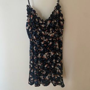 Lulus Flourishing Love Black Floral Button Up Mini Dress